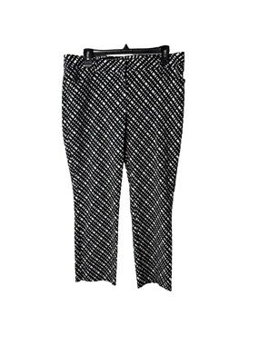 Express Columnist Crop Ankle Pants Size 10 Regular Pockets Black White Stretch